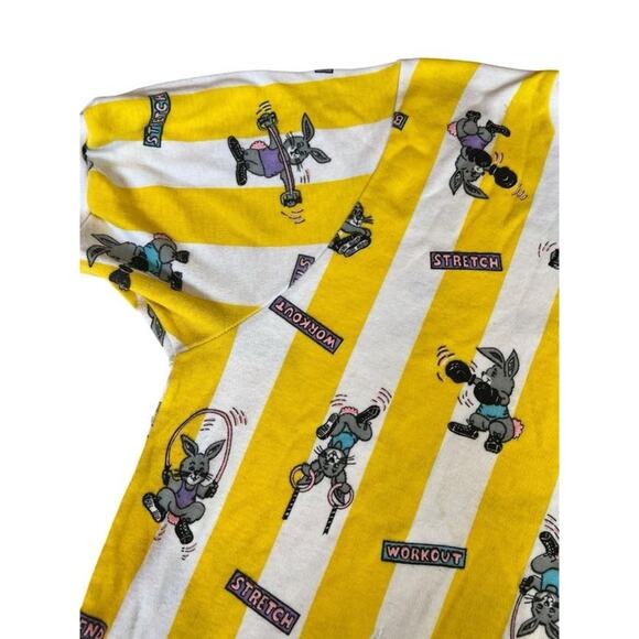 Sky Lite Made in USA Women's Vintage 80s Blouse Graphic Print Stripe Size LARGE - Picture 6 of 6